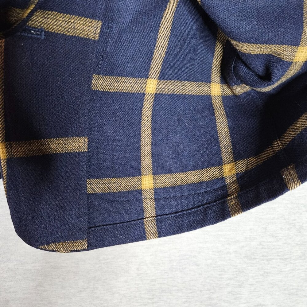 Pendleton Women's Navy Gold Windowpane Unlined light weigh Shirt Jacket Sz S - Picture 8 of 8